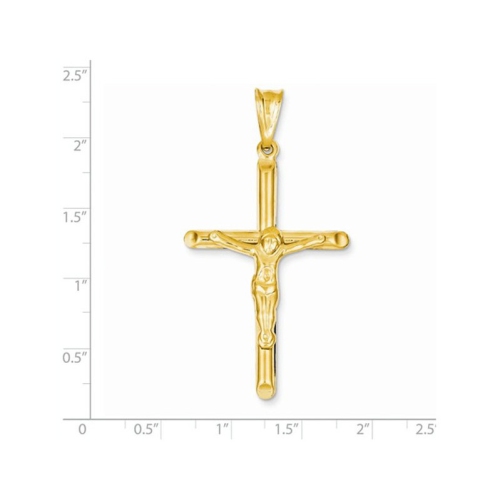 14K Yellow Gold Crucifix Pendant Necklace with Chain