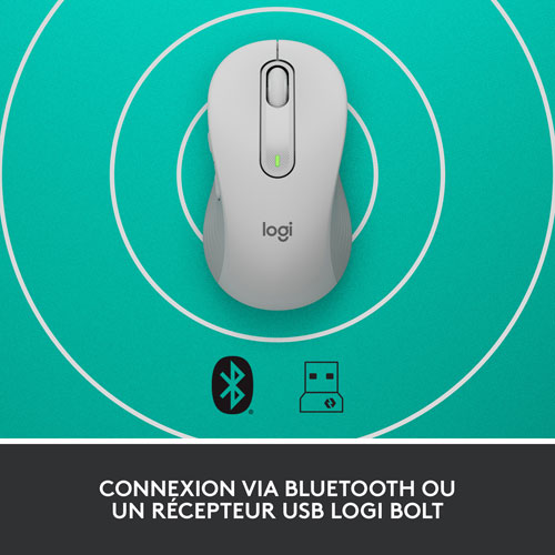 Souris optique sans fil Signature M650 de Logitech - Blanc cassé