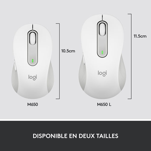 Souris optique sans fil Signature M650 de Logitech - Blanc cassé