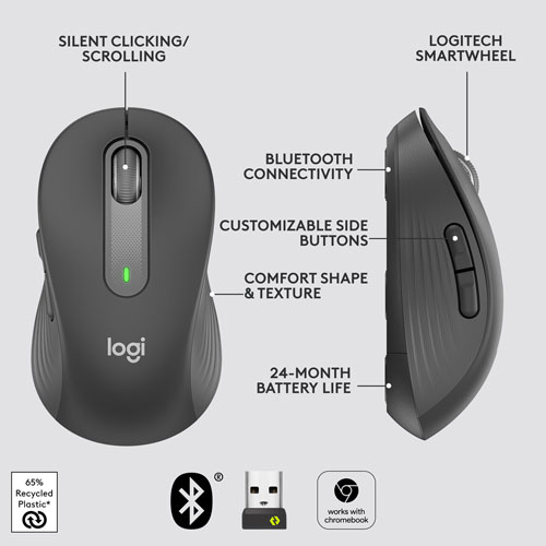 Logitech Signature M650 L (Large) Wireless Optical Mouse - Graphite