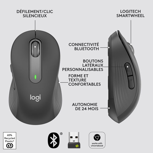 Logitech Signature M650 L Wireless Optical Mouse - Graphite