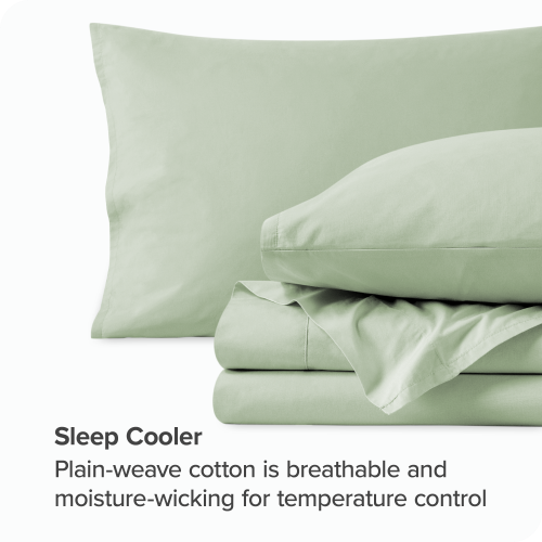 Bare Home 100% Organic Cotton Sheet Set - Crisp Percale Weave - Lightweight & Breathable