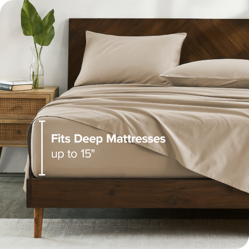 Bare Home 100% Organic Cotton Sheet Set - Crisp Percale Weave - Lightweight & Breathable