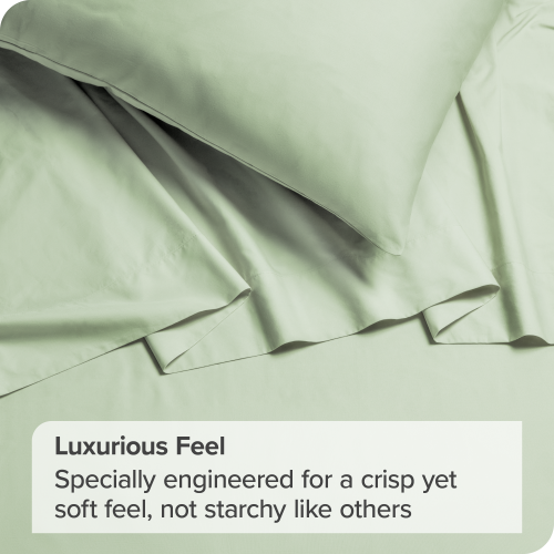 Bare Home 100% Organic Cotton Sheet Set - Crisp Percale Weave - Lightweight & Breathable
