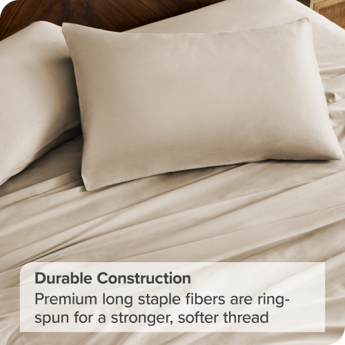 Bare Home 100% Organic Cotton Sheet Set - Crisp Percale Weave - Lightweight & Breathable