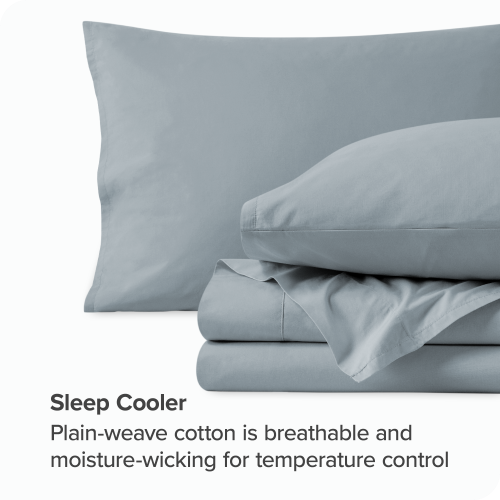 Bare Home 100% Organic Cotton Sheet Set - Crisp Percale Weave - Lightweight & Breathable