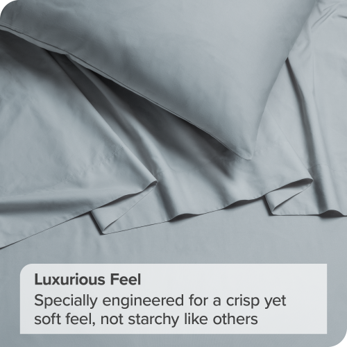 Bare Home 100% Organic Cotton Sheet Set - Crisp Percale Weave - Lightweight & Breathable