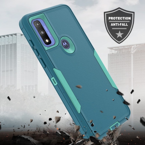 【CSmart】 Dual Layers Heavy Duty Rubber Armor Bumper Hard Case Cover for Motorola Moto G Pure 2021, Mint