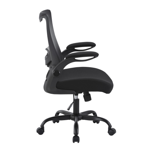 Mesh Office Chair with Flip-up Armrests,Waterfall Cushioned Seat and Lumbar Support , Height Adjustable Task Chair Work Chair Swivel Computer Chair