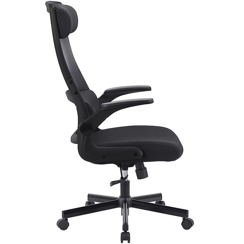 Mesh Office Chair High-Back Height Adjustable Task Computer Chair with Cushioning Headrest & Lumbar Support, Black