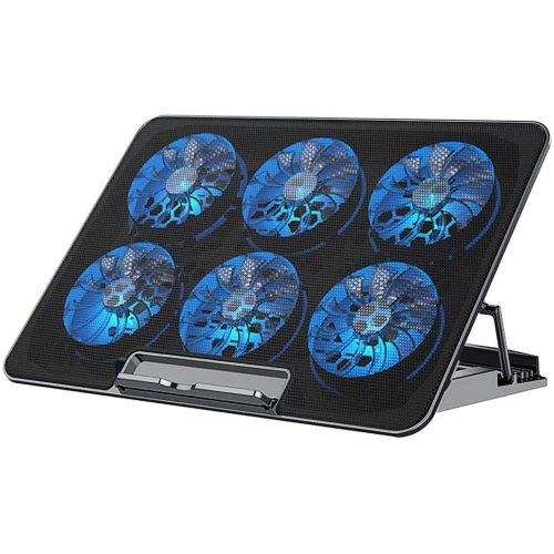 NIERBO  Laptop Cooling Pad Ideal for Video Calls Or Online Classes, Laptop Cooler With 6 Silent Led Fans for 12-17.3 Inch Laptop In Red