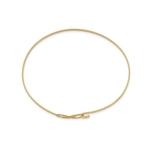 14K Yellow Gold Infinity Heart Bangle Bracelet
