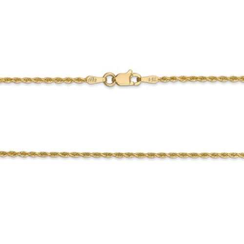 Diamond Cut Rope Chain Necklace in 14K Yellow Gold 18 Inches