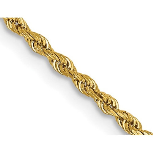 Diamond Cut Rope Chain Necklace in 14K Yellow Gold 18 Inches