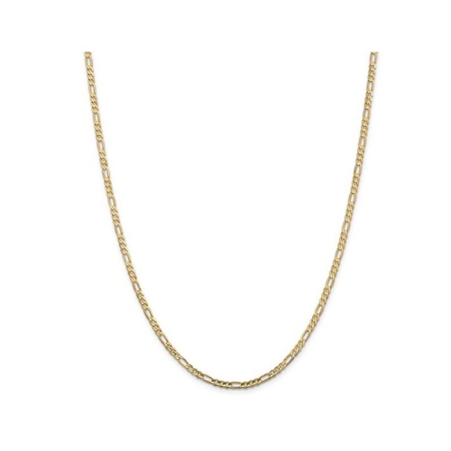 GEM AND HARMONY  Concave 3MM Figaro Necklace 30 Inches In 14K Gold In Yellow