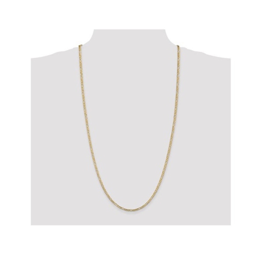 Collier concave de 3 mm, Figaro de 30 po en or jaune 14 ct