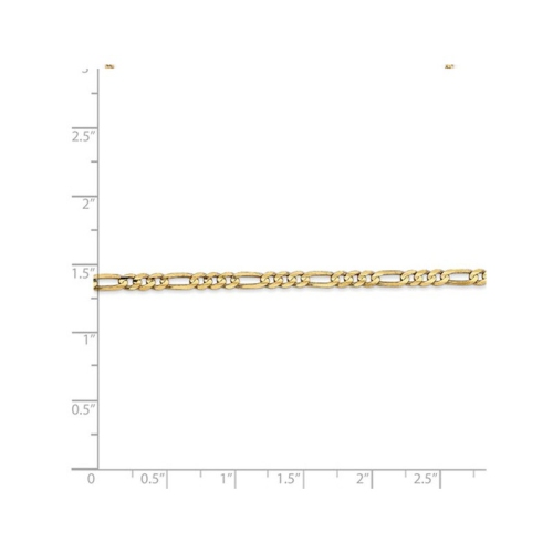 Collier concave de 3 mm, Figaro de 30 po en or jaune 14 ct