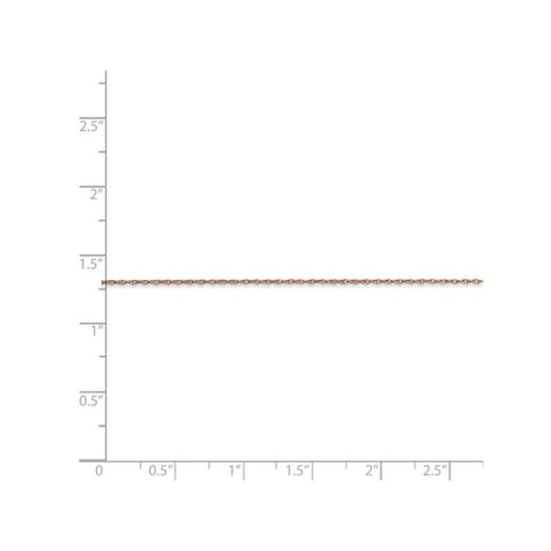 Chaîne de corde de câble à 18 mm rose de 14 carats