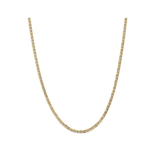 GEM AND HARMONY  14K Gold Concave Anchor Chain Necklace 24 Inches In Yellow