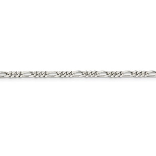 Figaro Chain Necklace in Sterling Silver 18 Inches