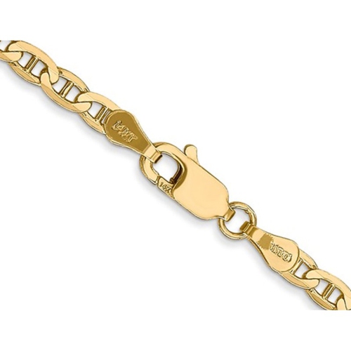Collier à chaîne 3 mm en or jaune 14 ct à ancre concave, 18 po