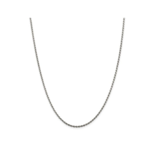 GEM AND HARMONY  Diamond Cut Rope Chain Necklace In Sterling 20 Inches (1.75 Mm) In Silver