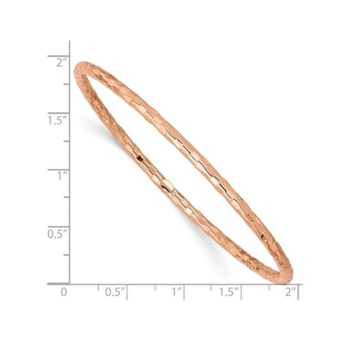 14K Rose Pink Gold Polished Slip-on Bangle Bracelet