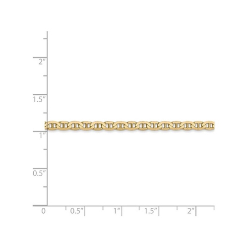 Ladies 14K Yellow Gold 3mm Concave Anchor Chain Bracelet -- 7 Inches