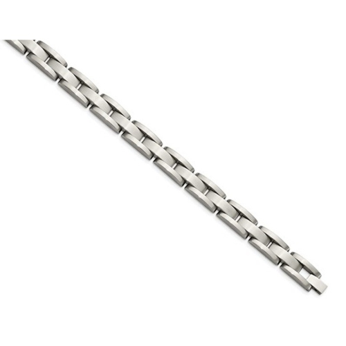 Stainless Steel Mens Brushed and Polished Bracelet 8 Inches