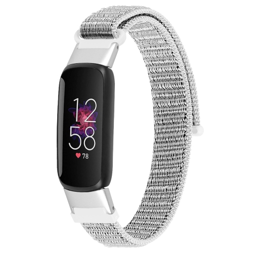 STRAPSCO  Patterned Hook And Loop Adjustable Nylon Band Strap for Fitbit Luxe - In Grey