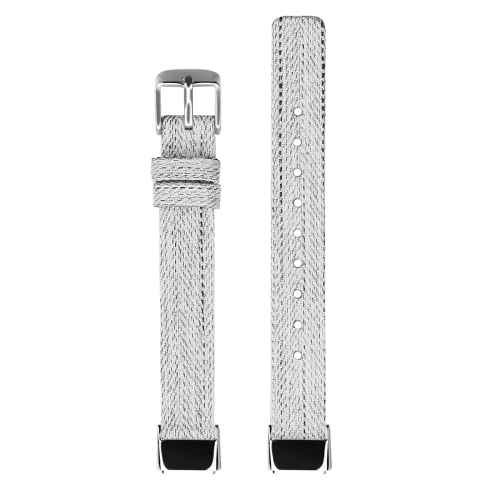 StrapsCo Textured Canvas Watch Band Strap for Fitbit Luxe - Medium-Long - Light Grey