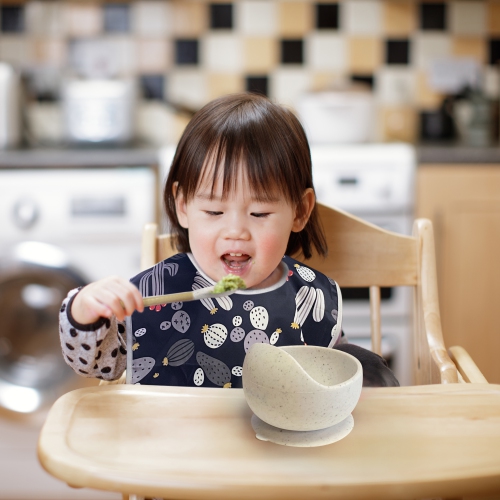 Kushies SiliScoop Silicone Bowl and Spoon Set - Day Dream Grey