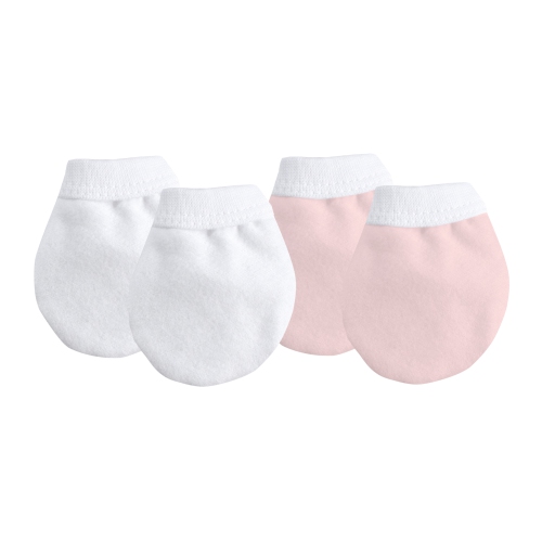 Lot de 2 Mitaines &agrave; gratter en jersey organique de Kushies - Rose