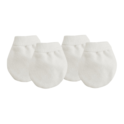 Lot de 2 Mitaines &agrave; gratter en jersey organique de Kushies - Blanc