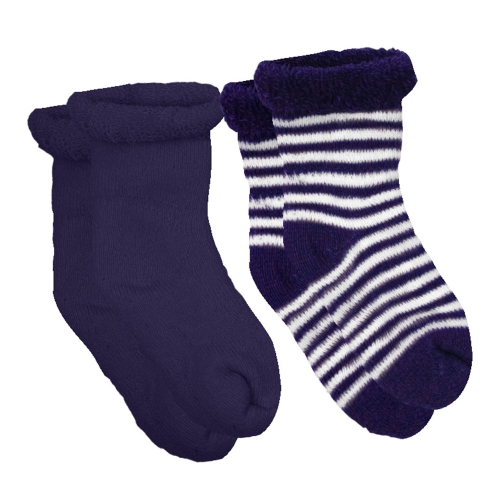 Kushies 2-Pack Terry Newborn Socks - Navy