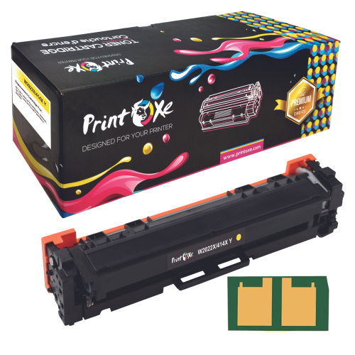 Avec puce ; toner jaune W2022X à haut rendement compatible avec HP 414X / 414&nbsp;A version à haut rendement de W2022&nbsp;A pour Color LaserJet Pro