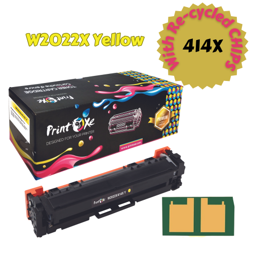 With Chip; W2022X Yellow High Yield Toner Compatible with HP 414X / 414A High Yield Version of W2022A for Color LaserJet Pro M454dn M454dw M479dw
