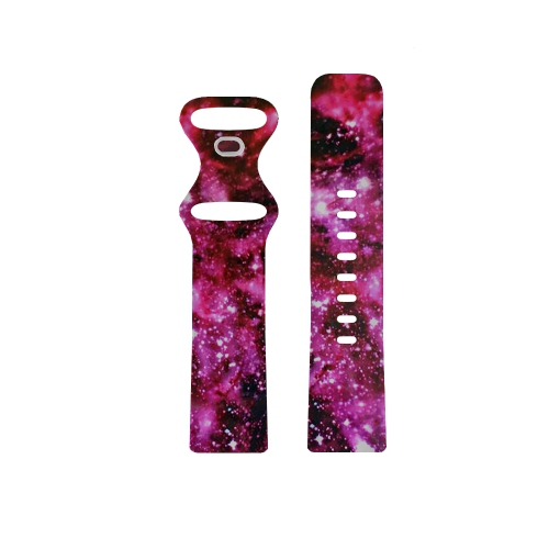 Bracelet en caoutchouc de silicone lisse StrapsCo Sangle de montre Infinity pour Fitbit Charge 5 - Moyen-Long - Rose nébuleuse