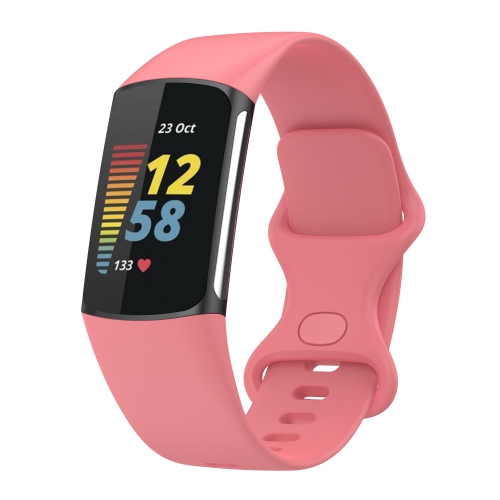 STRAPSCO  Silicone Rubber Infinity Band - Watch Strap for Fitbit Charge 5 - Short-Medium - In Pink