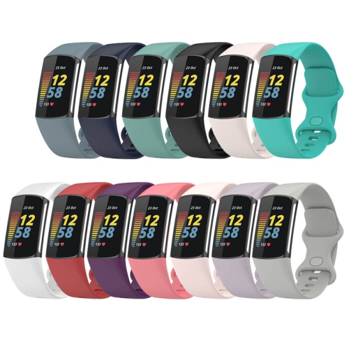 Bande d'infini en caoutchouc de silicone StrapsCo - Bracelet de montre pour Fitbit Charge 5 - Moyen-Long - Aqua