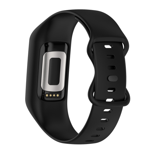 Bande de sangle de montre en caoutchouc StrapsCo avec étui intégré pour Fitbit Charge 5 - Noir