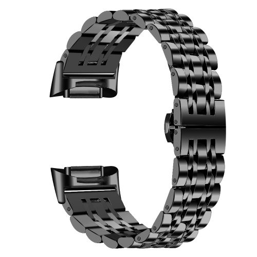 STRAPSCO  High Quality Stainless Steel Bracelet Watch Band for Fitbit Charge 5 - In Black