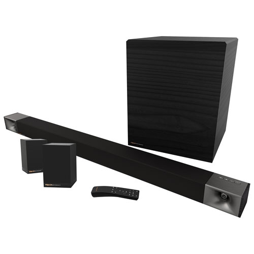 Klipsch Cinema 800 800-Watt 5.1 Channel Sound Bar w/ Wireless Surround 3 Rear Speakers -Open Box