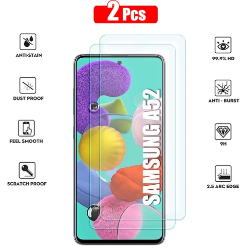 Verre Trempé pour Samsung Galaxy A52 5G Écran HD Film 9H Anti-Rayures Compatible avec les Coques, Sans Bulles Ajustement Parfait, Haptic Touch Précis