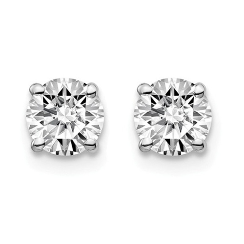 1.00 Carat Lab-Grown Diamond Solitaire Stud Earrings in 14K White Gold
