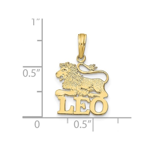 Collier à pendentif en astrologie Zodiac, breloque LION, or jaune 10K K, chaîne