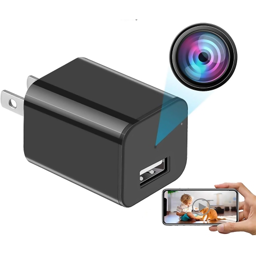Spy Camera Charger Included Spy Camera Charger 1080P Hidden Cam USB Wall Charger Hidden Cameras Mini Spy Camera Charger Wireless Video Recorder Motion Detector Nanny Camera with 32GB TF Card