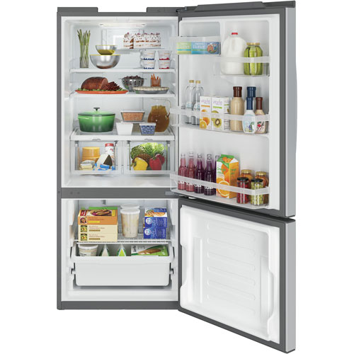 GE 30" 21 Cu. Ft. Bottom Freezer Refrigerator (GBE21AYRKFS) - Stainless Steel