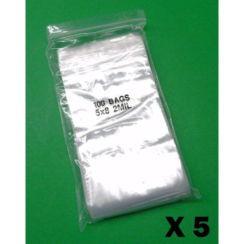 iMBAPrice@ 2 Mil Clear Plastic Reclosable Ziplock Bags 5" x 8" - 500 Bags