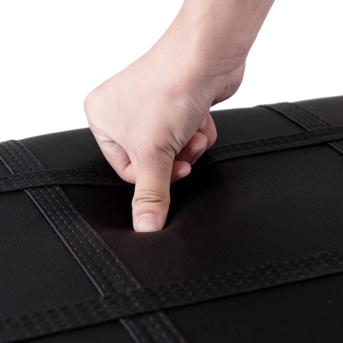 Topbuy PU Leather Piano Bench Solid Wood Padded Double Duet Keyboard Seat w/ Storage Box Black